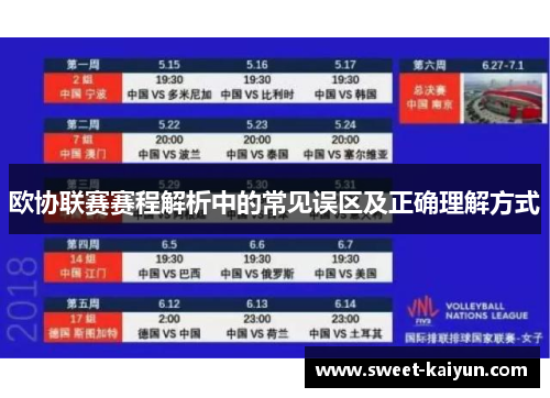 欧协联赛赛程解析中的常见误区及正确理解方式